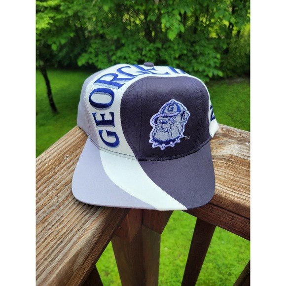 Vintage 90s Georgetown Hoyas AOP Twins Enterprise Vortex College Snapback Hat - Picture 3 of 5